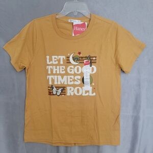 Hanes Tan Graphic Tee, Size M